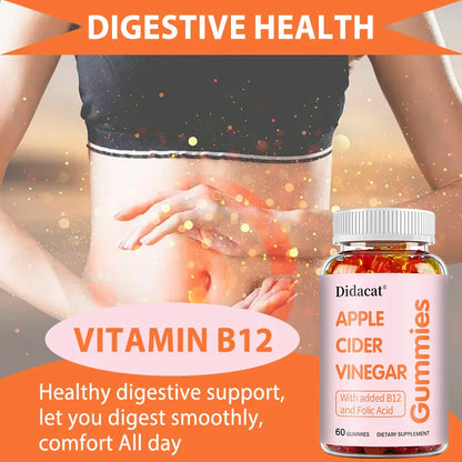 Apple Cider Vinegar Gummies - Detox Cleanse, Fat Burner, Weight Management, Digestion & Metabolism Support, Relieves Bloating