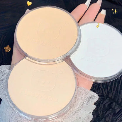 Matte Oil Control Pressed Powder White Brighten Transparent Concealer Lasting Natural Face Makeup Setting Waterproof Cosmetic