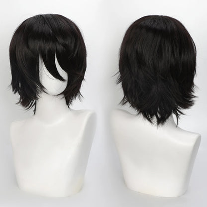 Short Wavy Bob Synthetic Wig with Air Bangs Heat Resistance Shoulder Length Curled 14inch Wigs for Daily Use Cosplay for Women