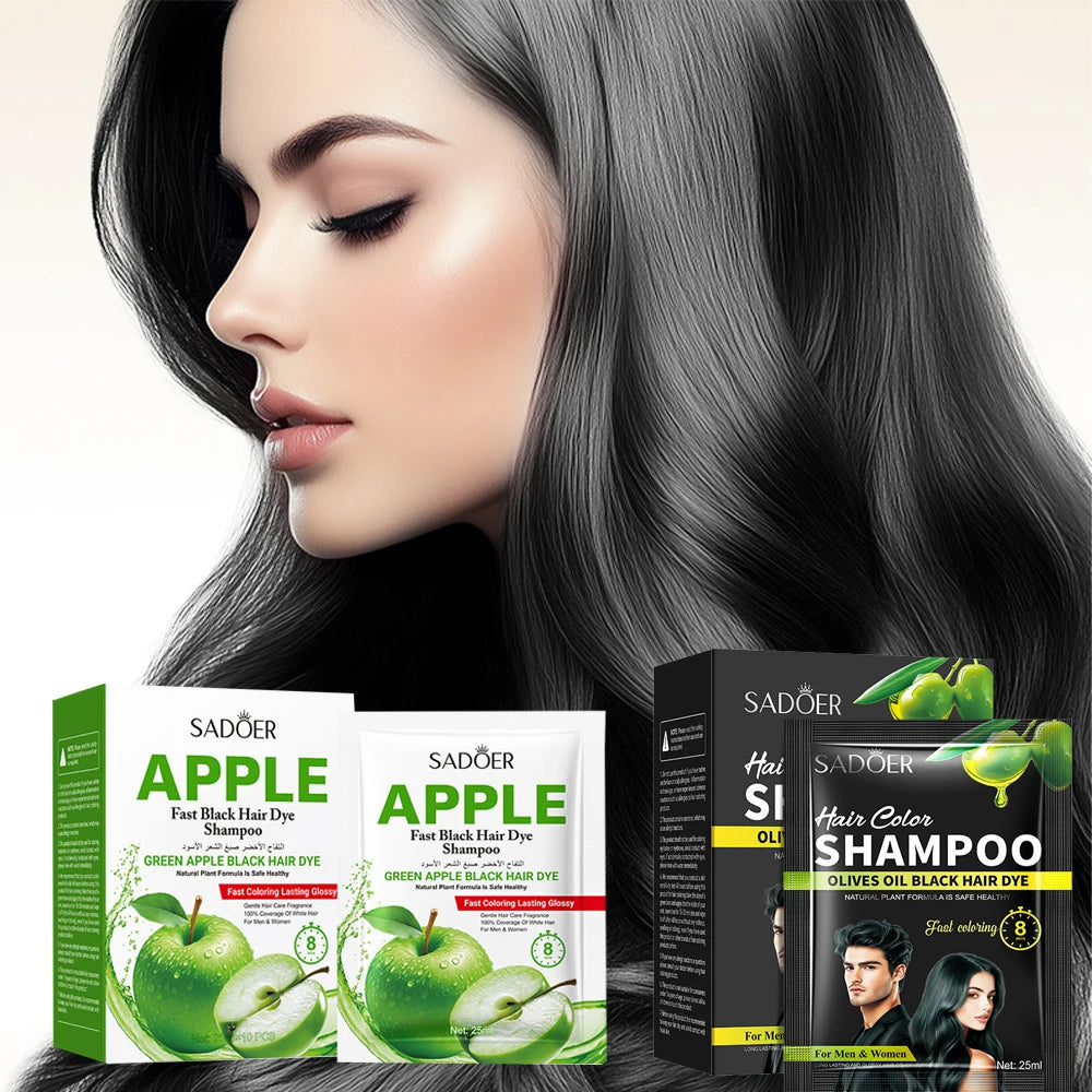 10 Pcs Fast Black Hair Shampoo 15 Mins Fast Become Black Hair Dye Herb Natural Hair Care Restore Colorant Shampoo Hair Care