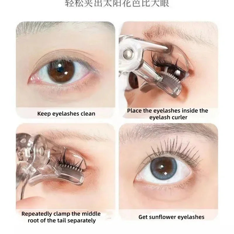 Dual-Type Eyelash Curler Waterproof Natural Curl Wide Partial Clip Long-Lasting Eye Makeup Tool Professional Eye Makeup Tool