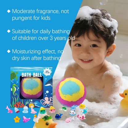 Kids Bath Bombs Balls Deep Cleaning Moisturizing Refreshing Skin Stress Relief Easy to Rinse Non-irritating Sea Salt Bath Bombs
