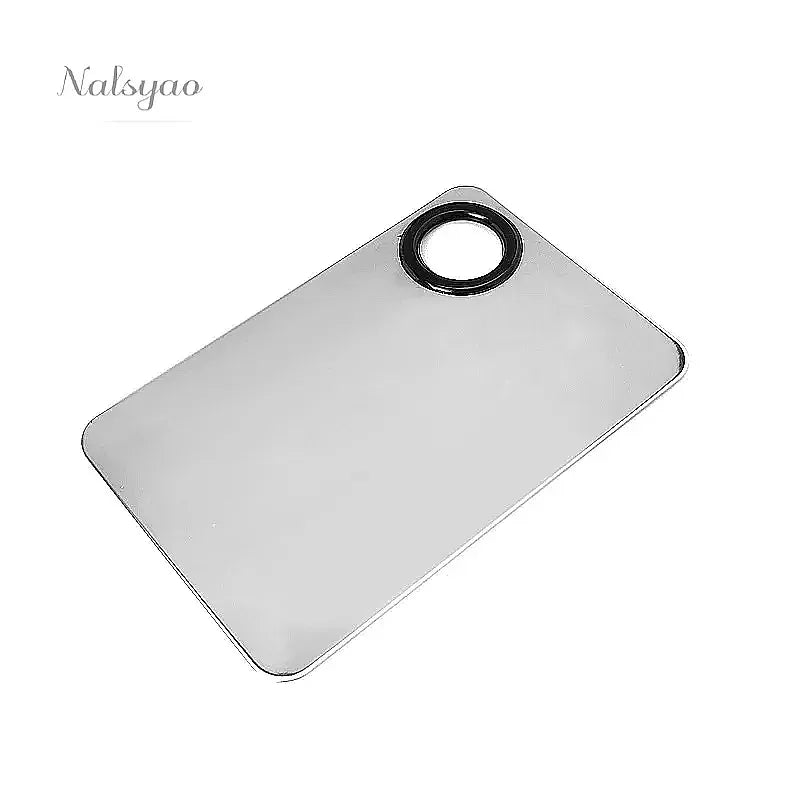 Upgraded Stainless Steel Metal Mixing Tray with Spatula Artist Tool for Foundation Nail Art Makeup Palette