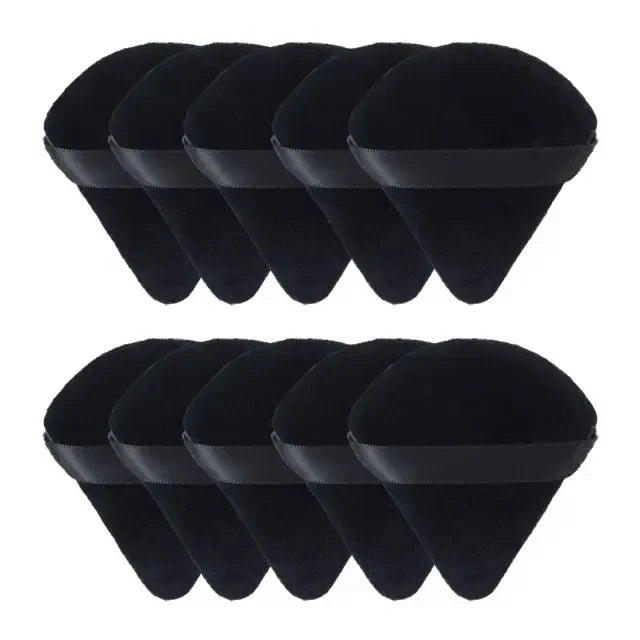 2/5/10/20Pcs Triangle Velvet Powder Puff Mini Face Makeup Sponge Washable Lightweight Cosmetics