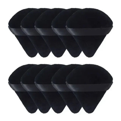 2/5/10/20Pcs Triangle Velvet Powder Puff Mini Face Makeup Sponge Washable Lightweight Cosmetics