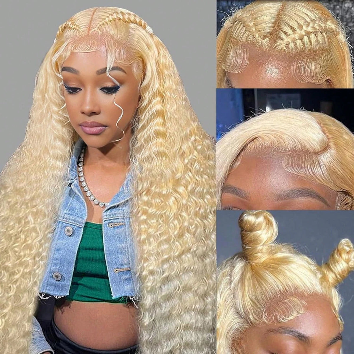 Blonde Wig Human Hair Deep Wave 13x6 Hd Lace Frontal Wig 250 Density Brazilian Front Wigs Pre Plucked 613 Curly Human Hair Wigs