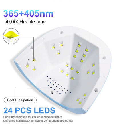 LIMEGIRL 24LED UV Lamp for Nails Gel Polish Varnish Drying With LED Display And Motion Sensing Professional Manicure UV Lamp for Acrylic Resin Dryer Home Use Tool