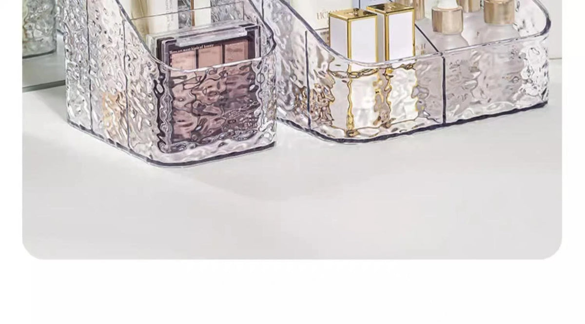1Pc/Transparent Acrylic Cosmetics Storage Box Desktop Compartment Organizer Box Trapezoidal Cosmetics Storage