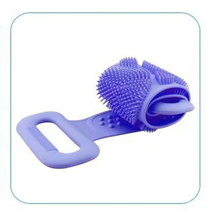 Dual-Sided Silicone Exfoliating Bath Body Scrubber Universal Men Women Back Scrubbing Mud Bathing Towel Cleaning Skin Care Tool