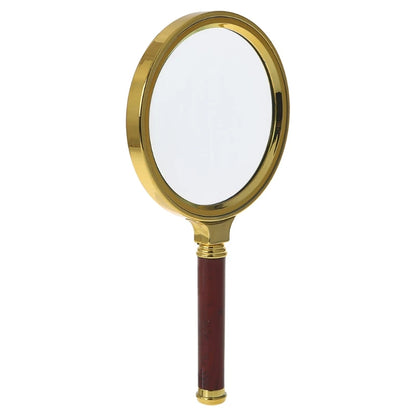 60mm 70mm 80mm Portable Handheld 10X Magnifying Glass Retro Handle Magnifier Eye Loupe Glass