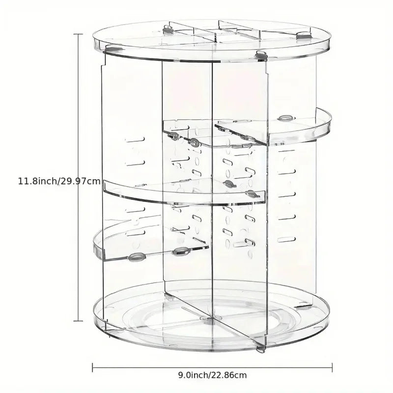 360 Rotating Acrylic Cosmetic Organizer Transparent Multi-Layer Large Capacity Makeup Storage for Vanity Bathroom Desktop