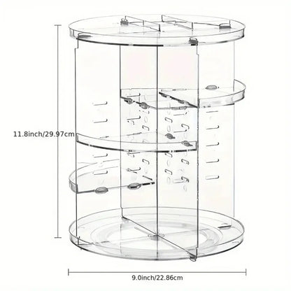 360 Rotating Acrylic Cosmetic Organizer Transparent Multi-Layer Large Capacity Makeup Storage for Vanity Bathroom Desktop