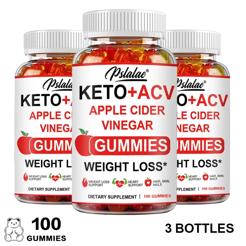 Keto Apple Cider Vinegar Gummies -  Helps with Weight Loss, Whitens Skin, Supplements with Apple Cider Vinegar & Vitamins, Vegan