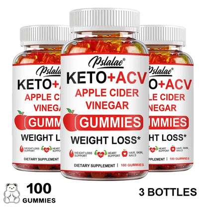 Keto Apple Cider Vinegar Gummies -  Helps with Weight Loss, Whitens Skin, Supplements with Apple Cider Vinegar & Vitamins, Vegan