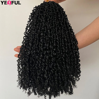 1-6 Packs Yanky Twist Crochet Hair 12"Pre-twisted Natural Black Kinky Mini Spring Twist Small Curly Senegalese Twist Hair Braids