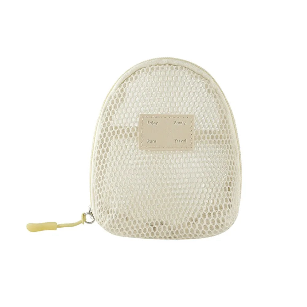 Casual Nylon Cosmetic Bag With Zipper Hand-held Mesh Makeup Bags Multipurpose Mesh Storage Pouch Women