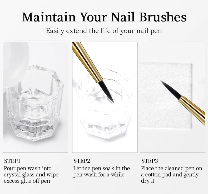 QINGNENGLIANG Nail Art Brush Painting Drawing Pen for Lines Grid Flower Butterfly DIY Multifunctional Manicure Design Tool