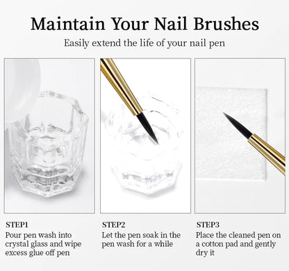 QINGNENGLIANG Nail Art Brush Painting Drawing Pen for Lines Grid Flower Butterfly DIY Multifunctional Manicure Design Tool
