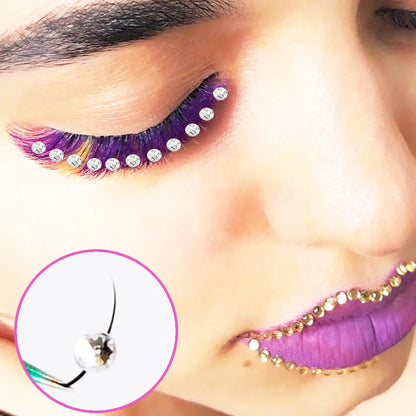 Domi Lash Christmas Cosplay Eyelashes Diamond Glitter Individual Lashes Snow Santa Cat Design False Eyelash Clusters for Party