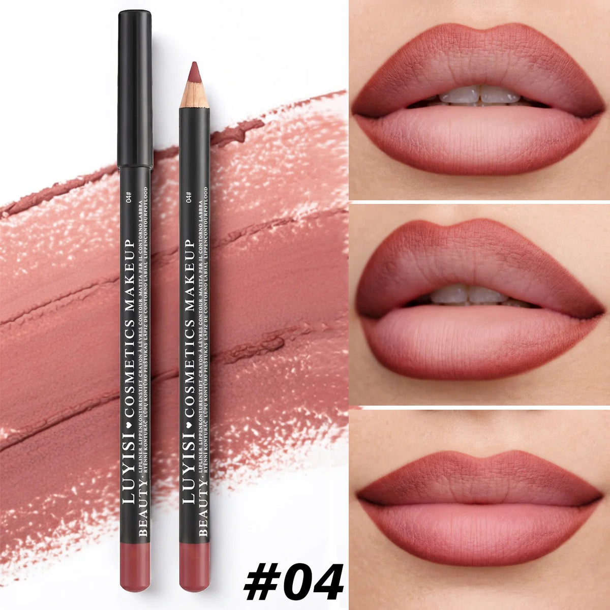Waterproof Lip Liner,Smudge-Proof Eyeliner Lip Pencil,Highly Pigmented&Smooth Glide, Define Lip Shape,Brown Nude Shades Makeup