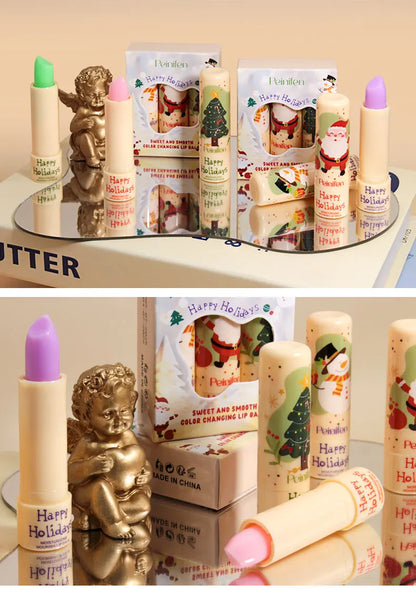 Three Color Changing Lipstick, Moisturizing and Soothing, Color Changes with Temperature, Refreshing and Non Greasy Lipstick Set