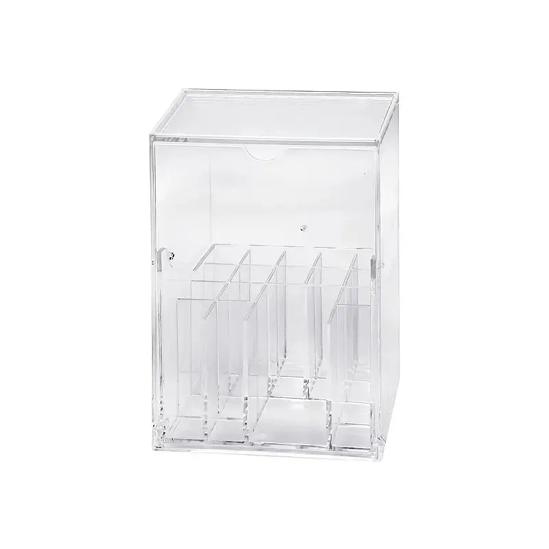 Flip-Top Clear Makeup Brush Holder Cosmetic Storage Box Dust-Proof Desktop Organizer for Brushes And Accessories