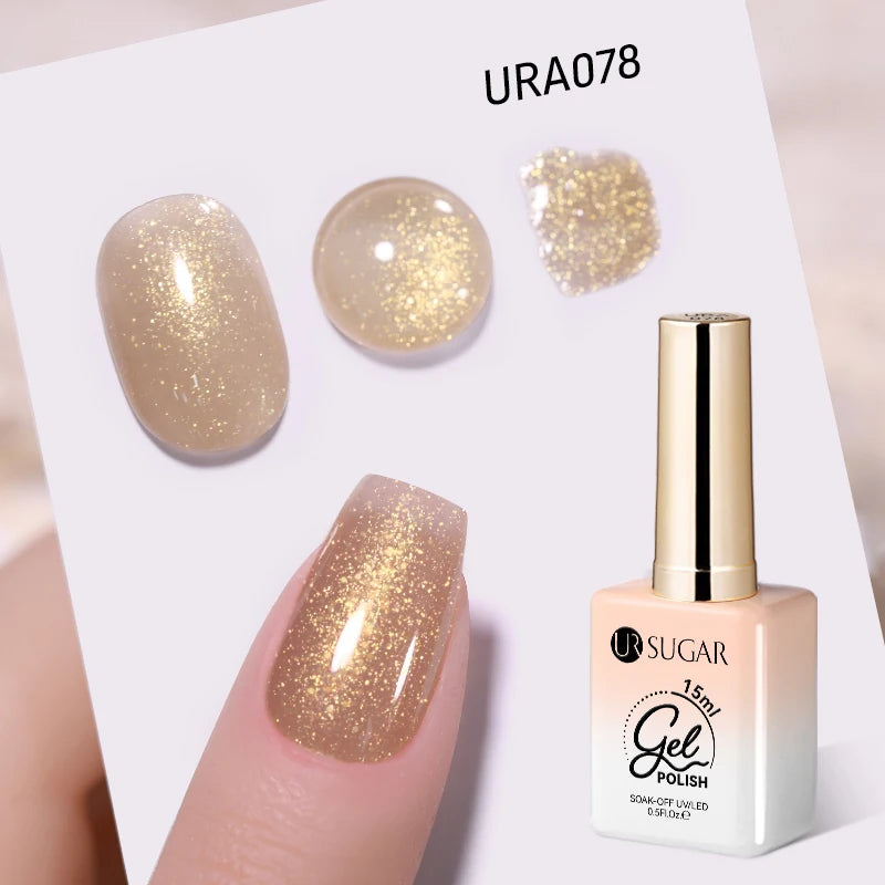 UR SUGAR 15ml Gel Nail Polish Neon Blue Red Green Pastal Nude UV/LED Soak Off No Wipe Nail Gel Polish Suitable For Summer Autumn