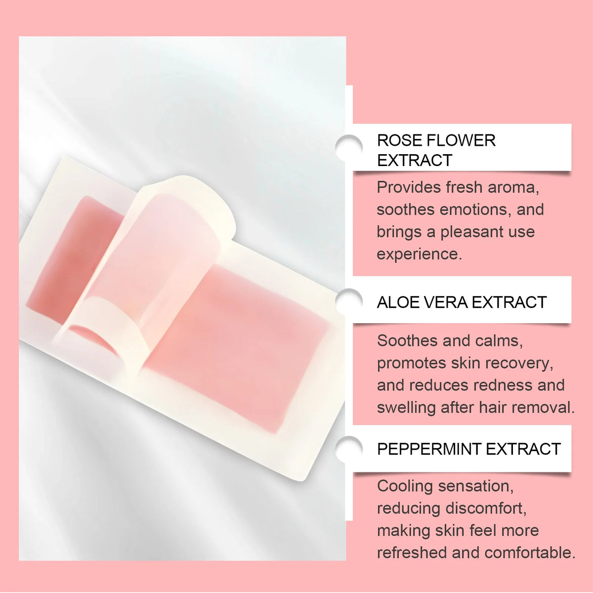 OceAura Hair Removal Wax Strips for Legs and Body Hair Growth Postponement Easy Operation Non-Irritating Depilatory Wax Strips