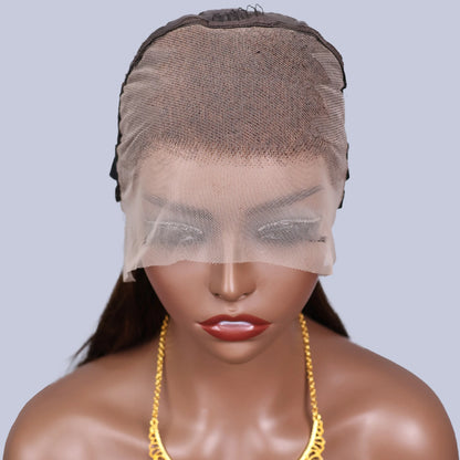 Short 13x4 Lace Front Wig Bob Human Hair Chocolate Brown Straight 200% Density HD Transparent 4x4 Lace Closure Wigs #4 Bob Hair