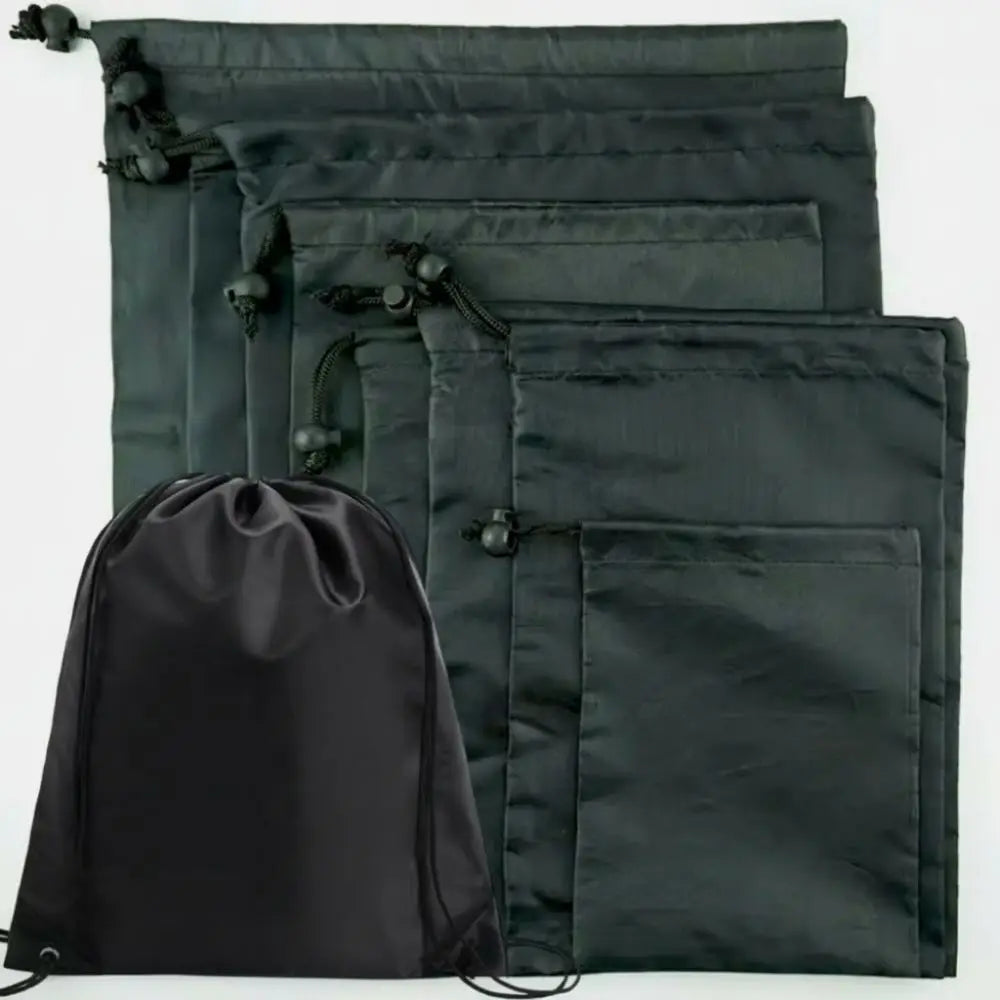 New Drawst Closure Drawstring Storage Pouch Portable Nylon Drawstring Bags Waterproof Black Makeup Bags Lipstick Storage