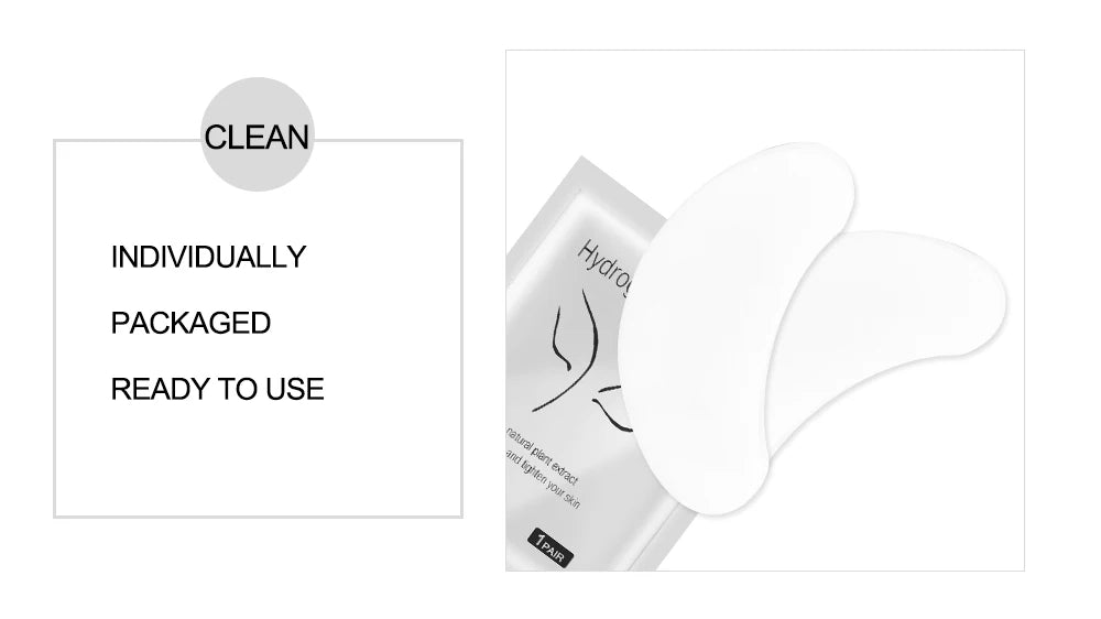50 Pairs Eyelash Extension Patch Hydrogel Patches Gel Pad Makeup Lash Lift Tools Under Eye Patch Pads for Eyelash Extension