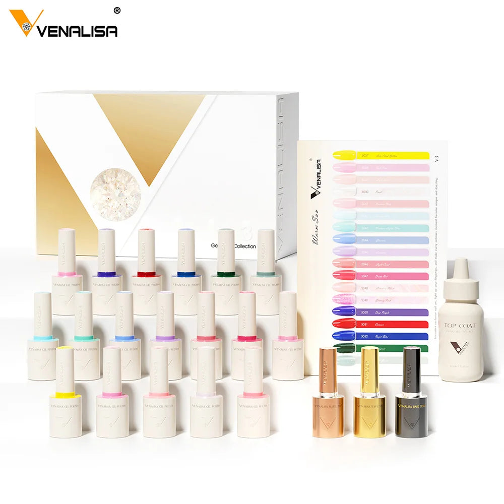 1Set VENALISA V6 Whole Set 10ml HEMA FreeTPO Free Vegan Nail Gel Polish Color Display Gel Varnish Nail Maincure Branded Suitcase