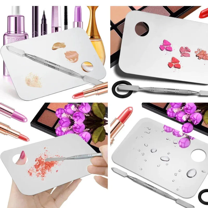 Makeup Mixing Palette Kits Professional Eye Shadow Mixer Tool with Spatula Specialized Stainless Steel Makeup Tools Accessories