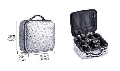 New PU Leather Cosmetic Bag For Women Professional Makeup Case Travel Toiletry Makeup Bag Beauty Nail ToolBox Make Up Handbag
