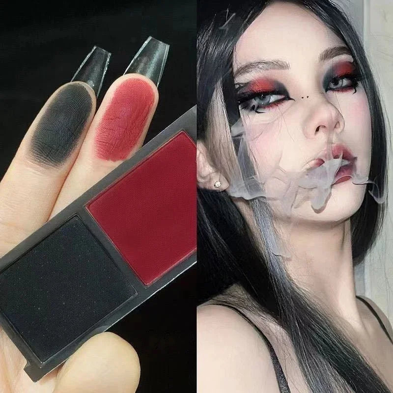 Two-color Eyeshadow Palette Lasting Easy To Color Matte Red Black Eye Shadow Fashion Korean Shiny Eyes Makeup Pigments Cosmetics