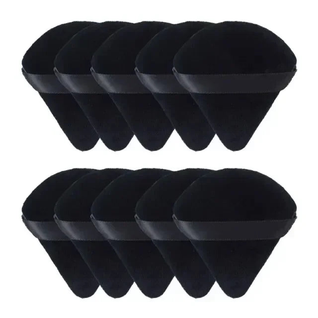 2/5/10/20Pcs Triangle Velvet Powder Puff Mini Face Makeup Sponge Washable Lightweight Cosmetics