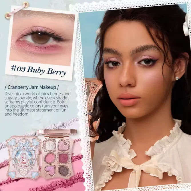 Flower Knows Makeup Eyeshadow Chocolate Wonder-Shop Glitter Matte Eye Shadow Palette 8-Color Eye Vegan Makeup Cosmetics