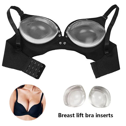 Silicone Bra Inserts Invisible Clear Lift Up Gel Breast Pads Cup Enhancer Push-Up Breast Pasties For Bras Bikinis Swimsuits
