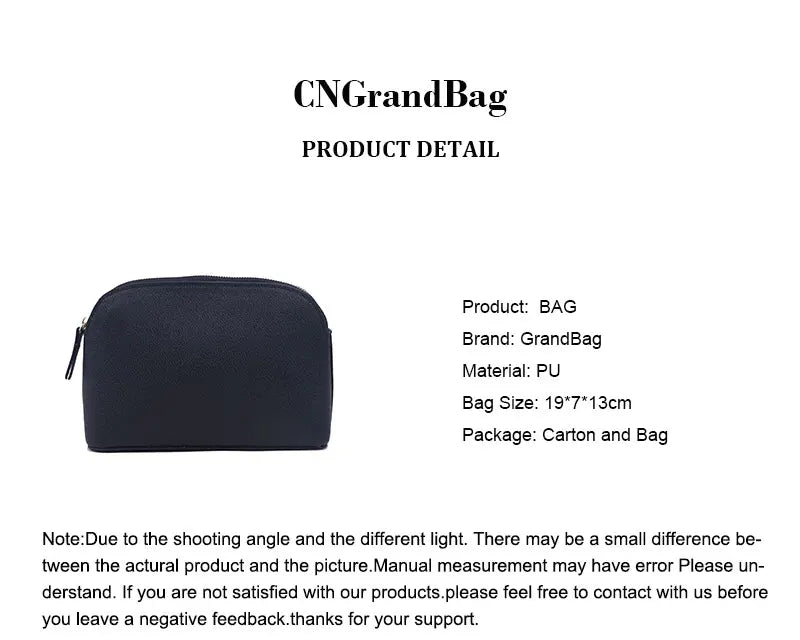 Customized Letters PU Leather Cosmetic Storage Bag Classic Simple Atmosphere Solid Color Make Up Bag Advanced Zipper Wash Bag