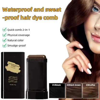 New Waterproof Comb Hair Dye Black Color Easy to Use Hair Colouring Cream Sweat-proof 2 in 1 Instant Dye for Gray Hair Coverage