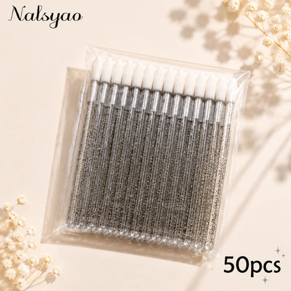 CNK 50 Pcs Disposable Lip Brush Individual Lash Removing Cleaning Mascara Applicator Makeup Brushes For Eyelash Extension Tools