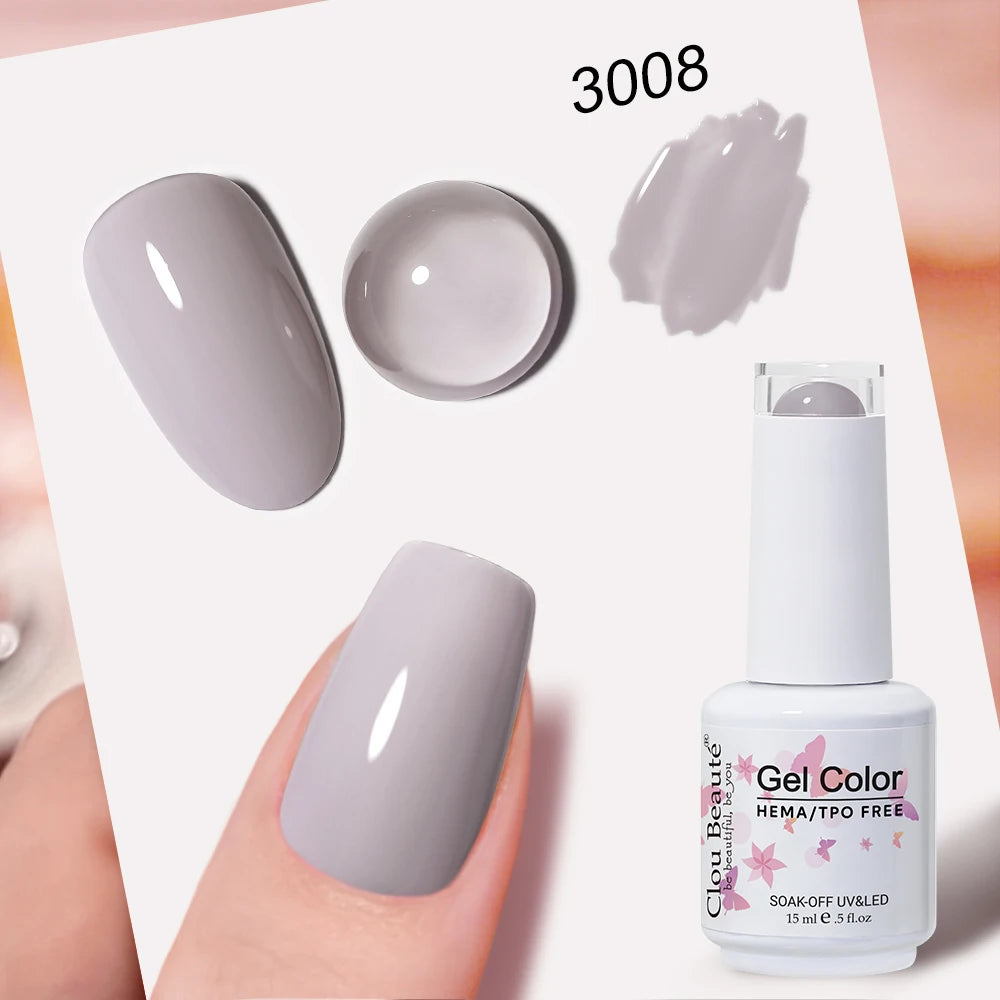 Clou Beaute 15ml Nail Gel Polish Vernis Semi Permanent UV Soak off Varnish Tpo Free Nail Polish Nail Art Gel Lacquer