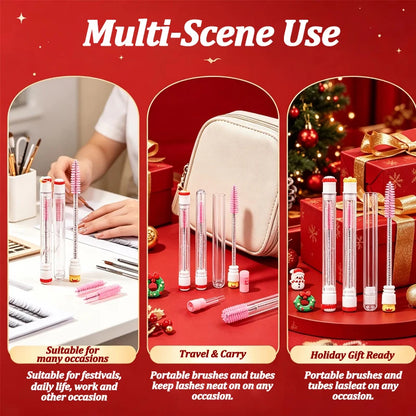 10/20Pcs Christmas Eyelash Brushes Santa Snowflake Mascara Wands Lash Spoolies for Festival Gift Eyebrow Comb Makeup Tools