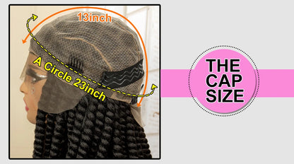 16 Inches Short Synthetic Full Lace Twist Braided Wigs Natural Knotless Box Braiding Wig for Black Women