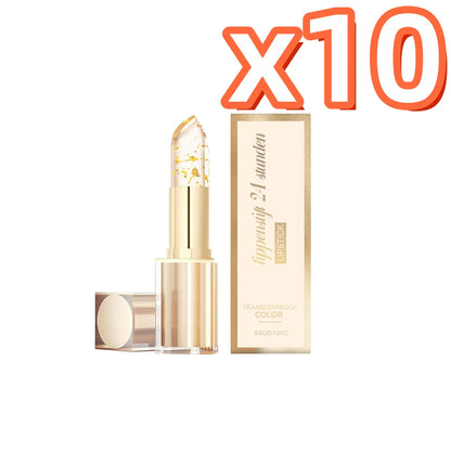 Gold Foil Color Changing Lipstick Fade Lip Line Enhance Plumpness Moisturizing Lip Perfect Daily Makeup Hyaluronic Acid Lip Balm