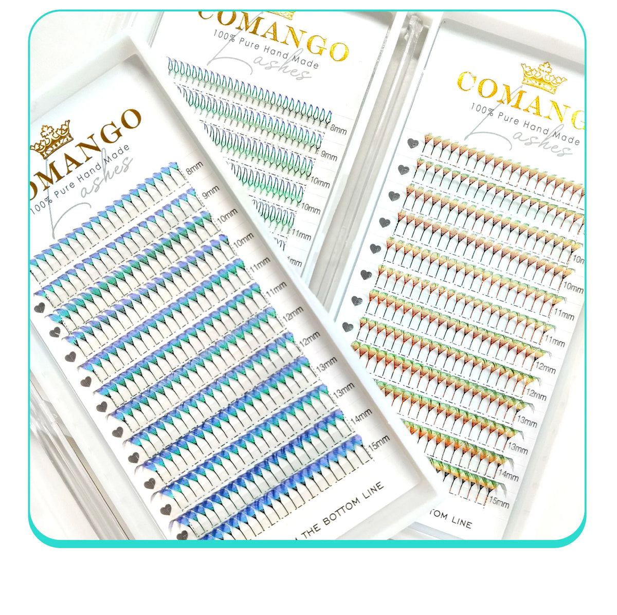 CoMango Christmas Color Fashion Glamorous Green Golden Spire Eyelash Extension Glitter Tinsel Lash Holographic Manga False Lash