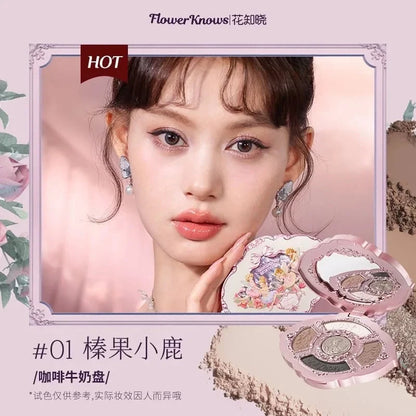 Flowerknows Strawberry Cupid Collection Facial Complexion Palette Blush Eyeshadow Highlighter Flower Know Face Bronzer Palette