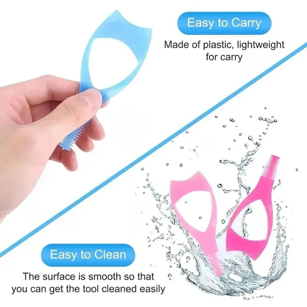 3 in 1 Portable Eyelash Makeup Tool Lash Curler Anti Smudge Mascara Shield Guard Eyeliner Holder Eye Beauty Cosmetic Accessory