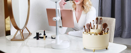 360° Rotating Makeup Cosmetic Storage Organizer Box Space-Saving Spinning Holder for Countertop Vanity Shower Bedroom Bathroom