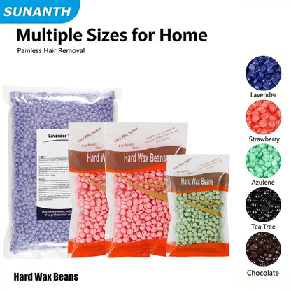 200g/500g/1000g Brazilian Hard Wax Beans kit, Professional Hair Removal for Legs Face Body, Salon & Home Use Depilatory Wax